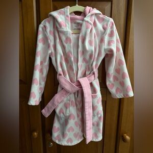 Simple Pink Heart Toddlers Robe